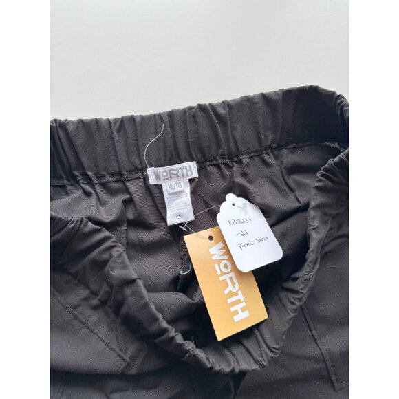 NWT WORTH x GOODWILL Repurposed Picnic Black Blanket Stitch Shorts, Size XL - Picture 9 of 14